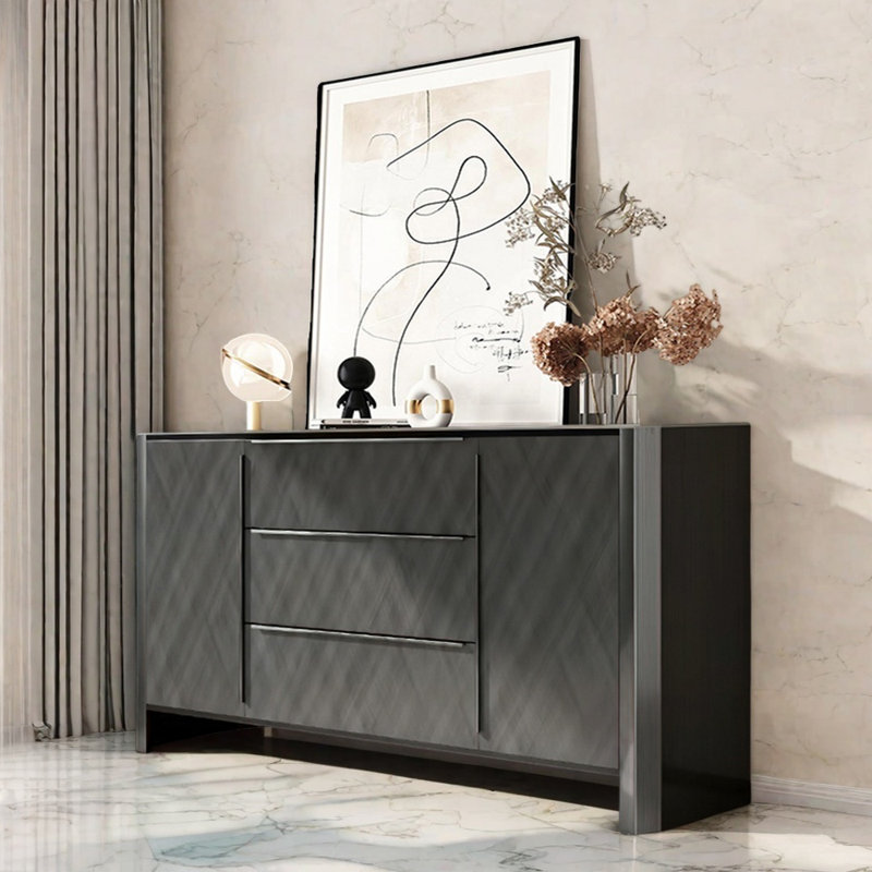 Modern Luxury Style Entryway Cabinet, H 35,4 po x l 59,1 po x P 15,7 po, Gris