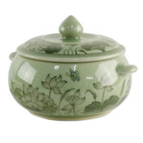 Celadon Handmade Earthenware Soup Bowl