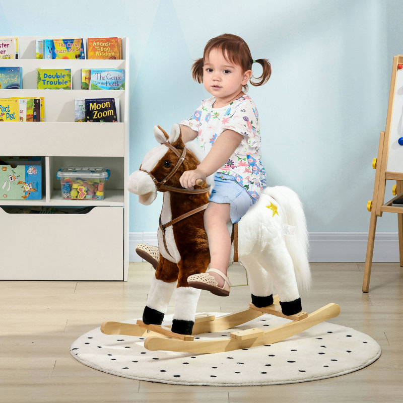Cheval à bascule avec son, cheval à cheval avec selle, fauteuil à bascule pour tout-petit, cadeau pour 3 à 8 ans