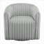 Fauteuil d'appoint rembourré en polyester à large siège pivotant sur 360 ° en polyester gris neutre