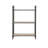 Itzel Antique Oak & Sandy Gray Finish 3-Tier Industrial Bookshelf With Open Storage And Metal Frame