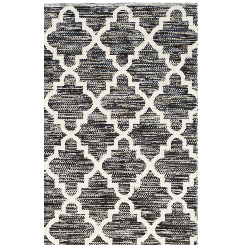 Tapis géométrique en coton tissé à la main Lockbourne, Rectangle 2 pi 3 po x 3 pi 9 po