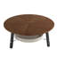 Table basse ronde de 90 cm avec tablettes de rangement à 2 niveaux