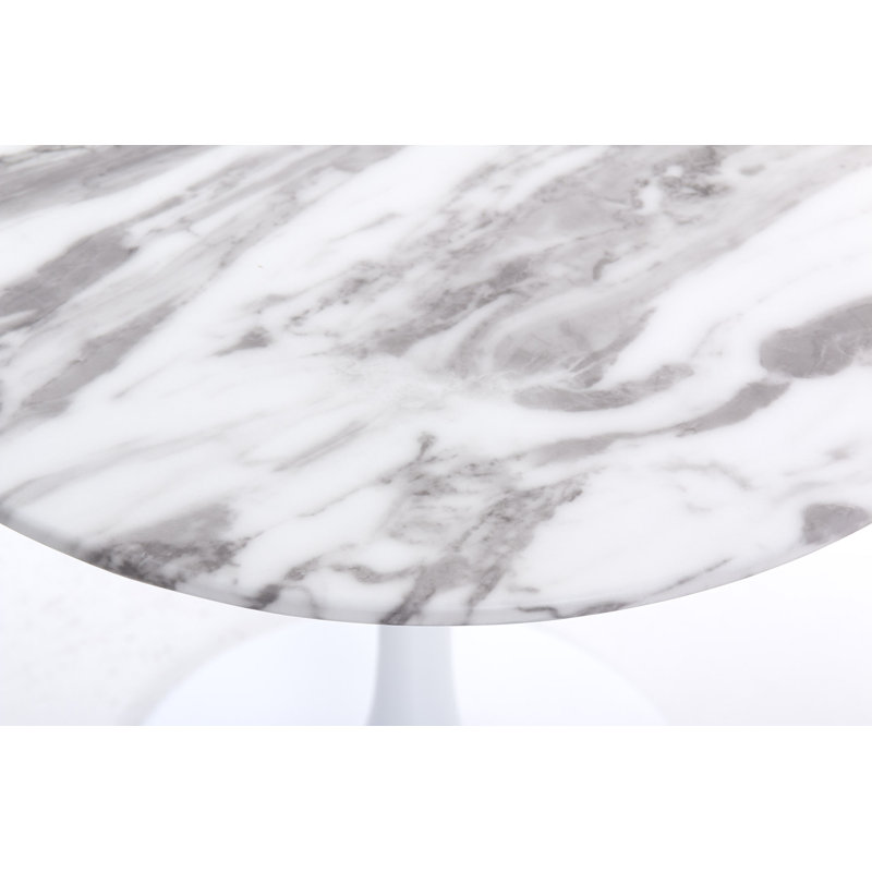 Pedestal End Table, White