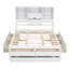 Très grand lit plateforme avec rangement et 8 têtes de lit, structure en bois de pin massif, aucun sommier requis-517501097