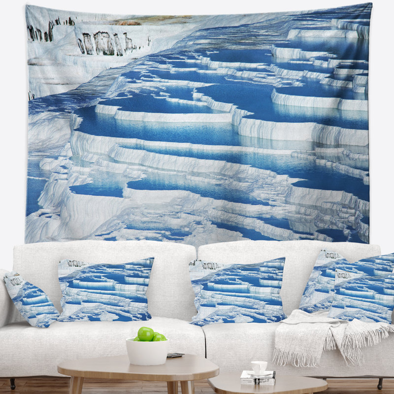 Tapisserie pamukkale de jardin en turquie, H 68 po x l 80 po
