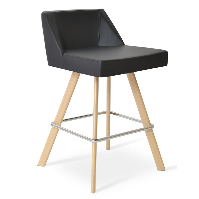 Tabouret de bar et de comptoir Prisma Sword, Tabouret de comptoir (siège d'une hauteur de 25,5, Rouge, Naturel