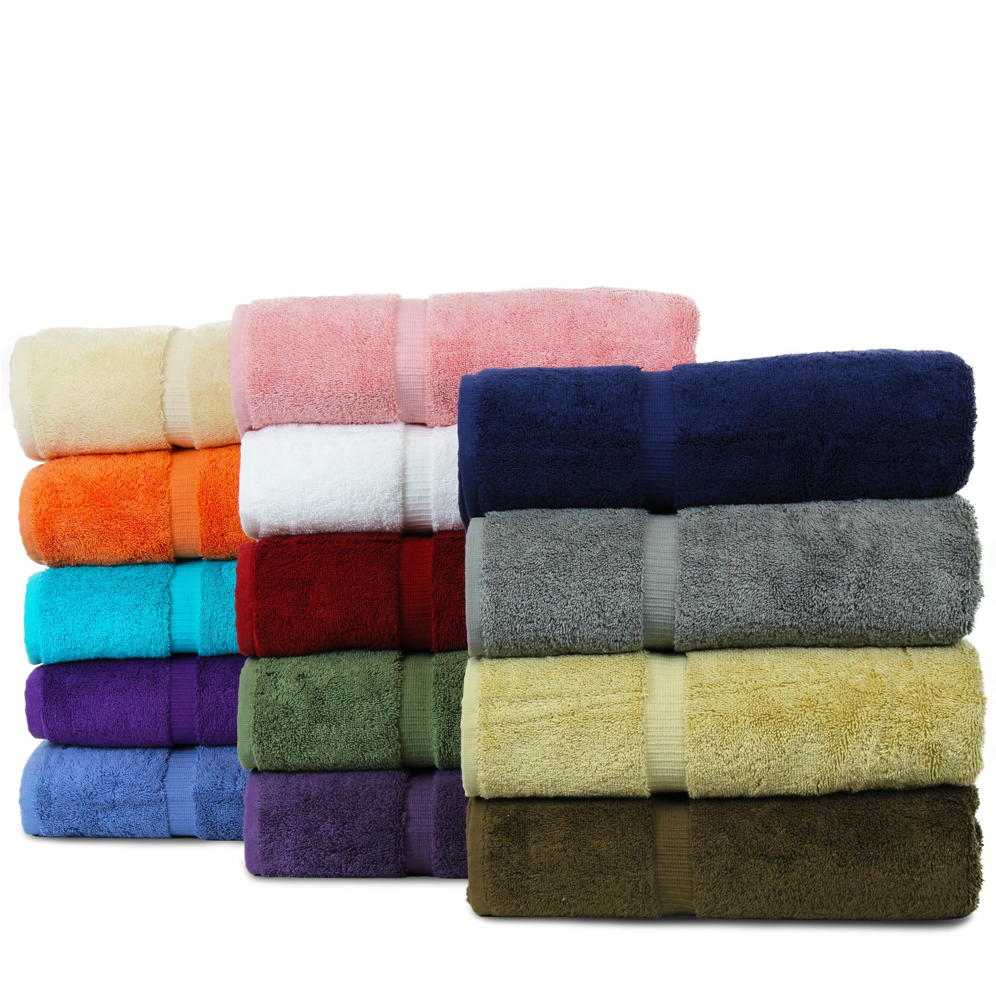Cotton Washcloths Absorbent Body and Face Towels - 12 Pieces - Multicolor