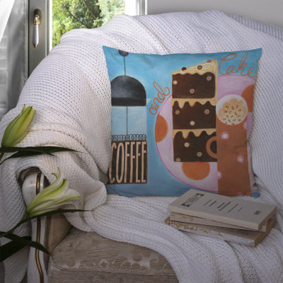 Caroline's Treasures Kitchen Collection Coffee And Cake 14" Throw Pillow