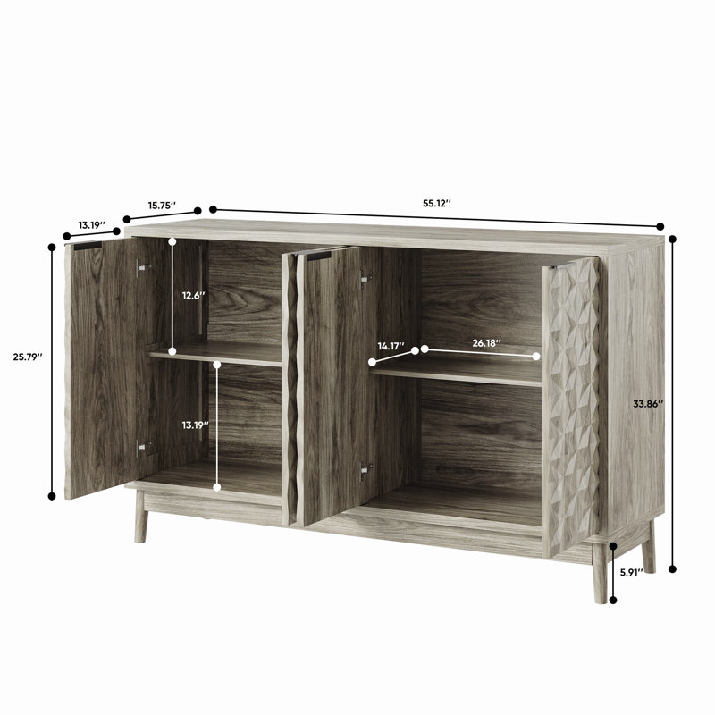 Armoire de rangement polyvalente avec portes en relief élégantes pour diverses pièces