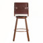 Ensemble de 2 tabourets de bar rembourrés avec structure en métal et revêtement beige