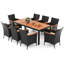  Ensemble repas 9 pièces pour patio pour 8 grands ensembles de conversation avec coussin de siège de parasol