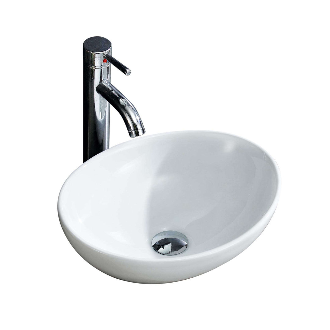 Modern Oval Vessel Bathroom Sink Fine Fixtures