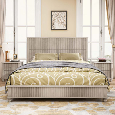 4-Piece Bedroom Set With A Bed,2 Nightstands And 5 Drawer Dresser