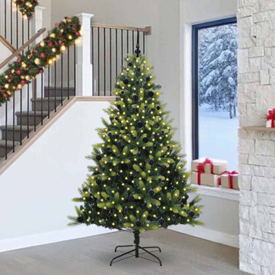 Artificial Hinged Christmas Tree 300 LEDs Green