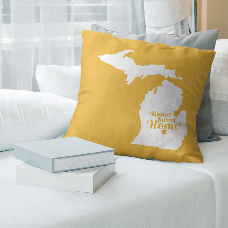 Coussin décoratif home,  Lansing , H 14 po x l 14 po, Jaune