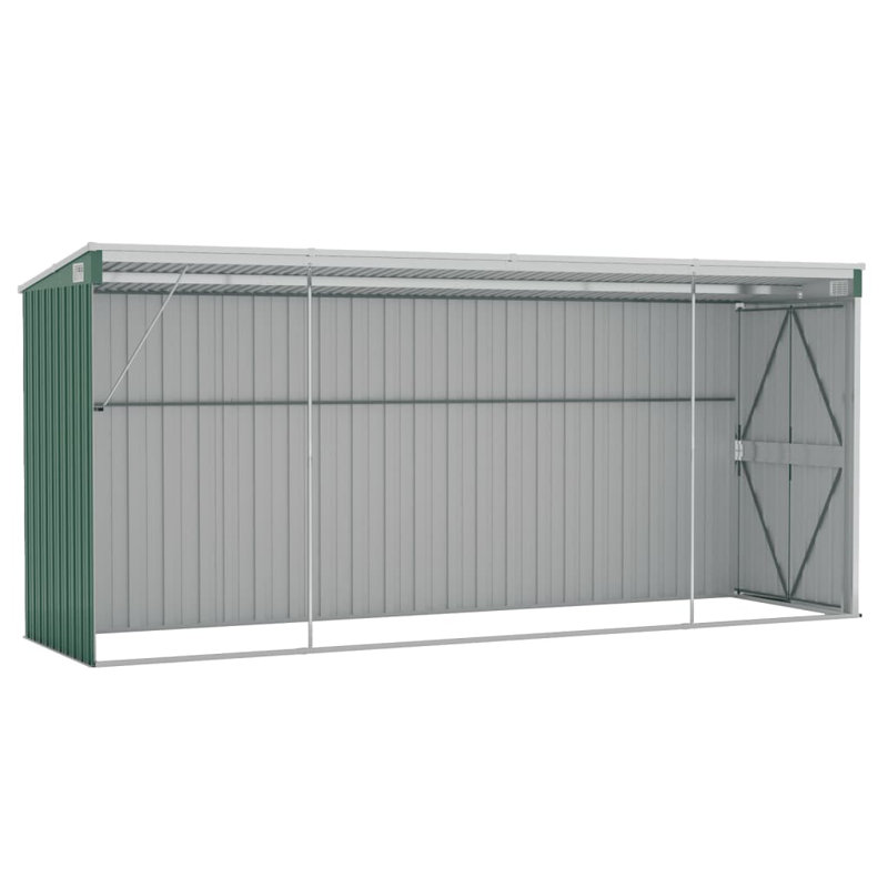 Green Galvanized Steel Wall-Mounted Garden Storage Shed