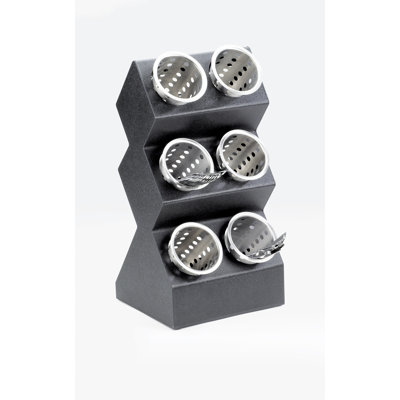 Black 6-Cylinder Vertical Flatware / Condiment Display