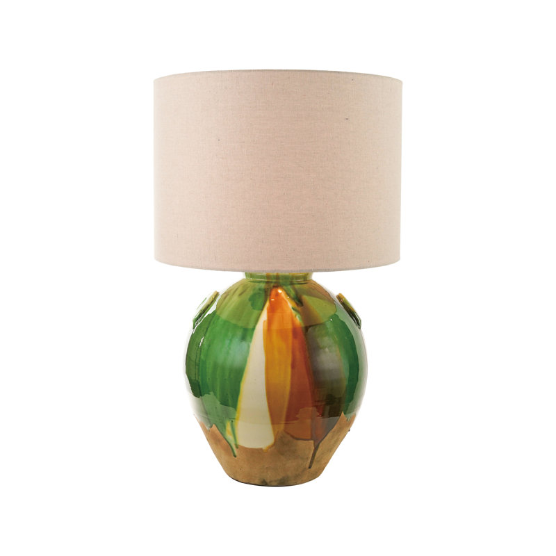 Stoneware Ombre Table Lamp with Linen Shade