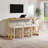 59 Inch Bar Table, Dining Table, Sofa Table With Power Outlet, 3 Upholstered Stools, 4 Piece Bar Table And Chair Set For Living Room, Dining Room, Kitchen-1789467001