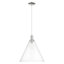 Arcadia - Benston - Mini-luminaire suspendu à cordon 1 lumière 16 po - Finition nickel poli - Abat-jour transparent