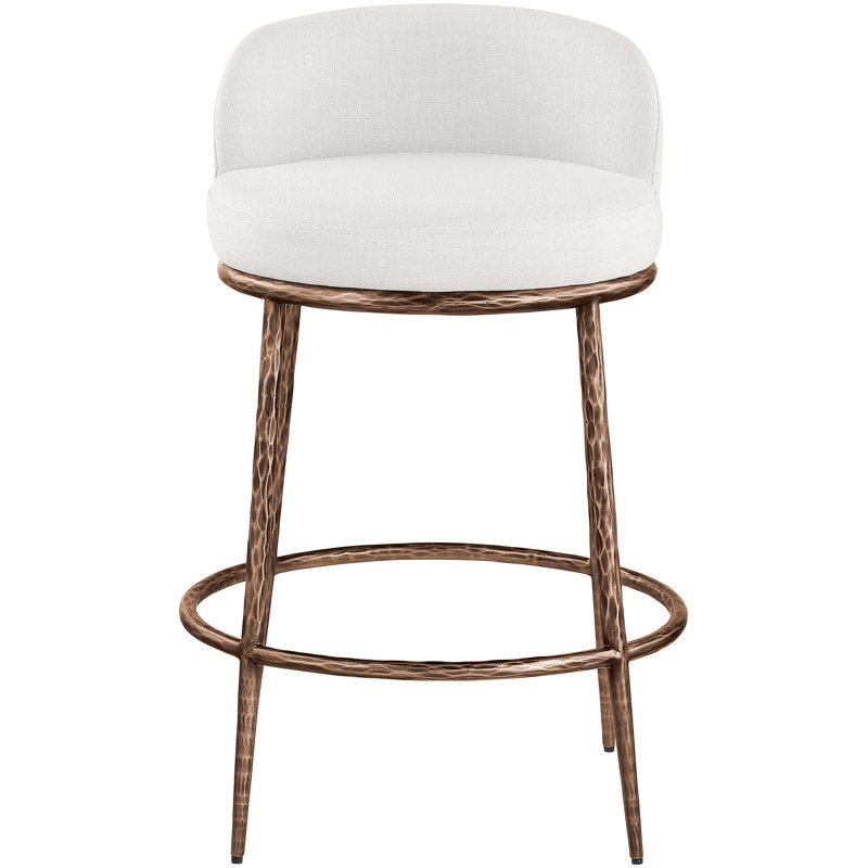 Tabouret de comptoir Ferro Hessle, Siège crème / cadre bronze
