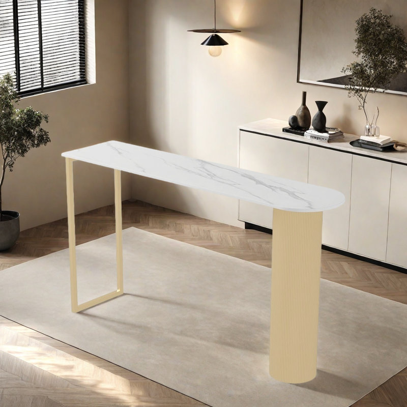 Hillhouse, 41.3"H x 55.1"L x 15.7"W, Gold/White