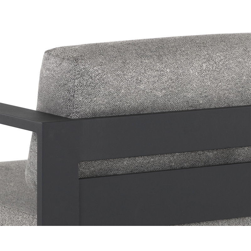 Fauteuil avec coussins Kurudere, gris, Noir