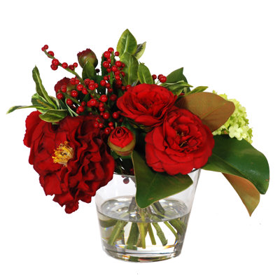 Camellia In Glass Vase