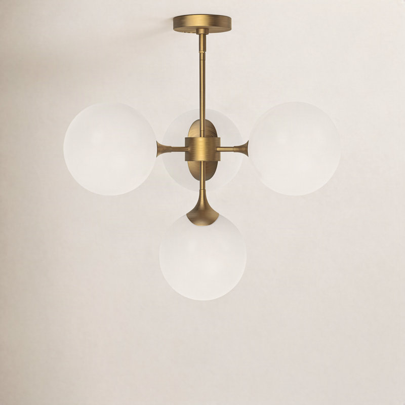 Nedra 4 - Light Chandelier, Aged Gold