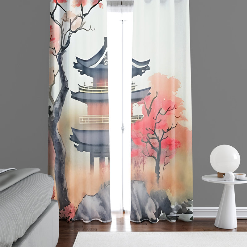 Benina Semi Sheer Curtain Pair, 20" W x 52" L