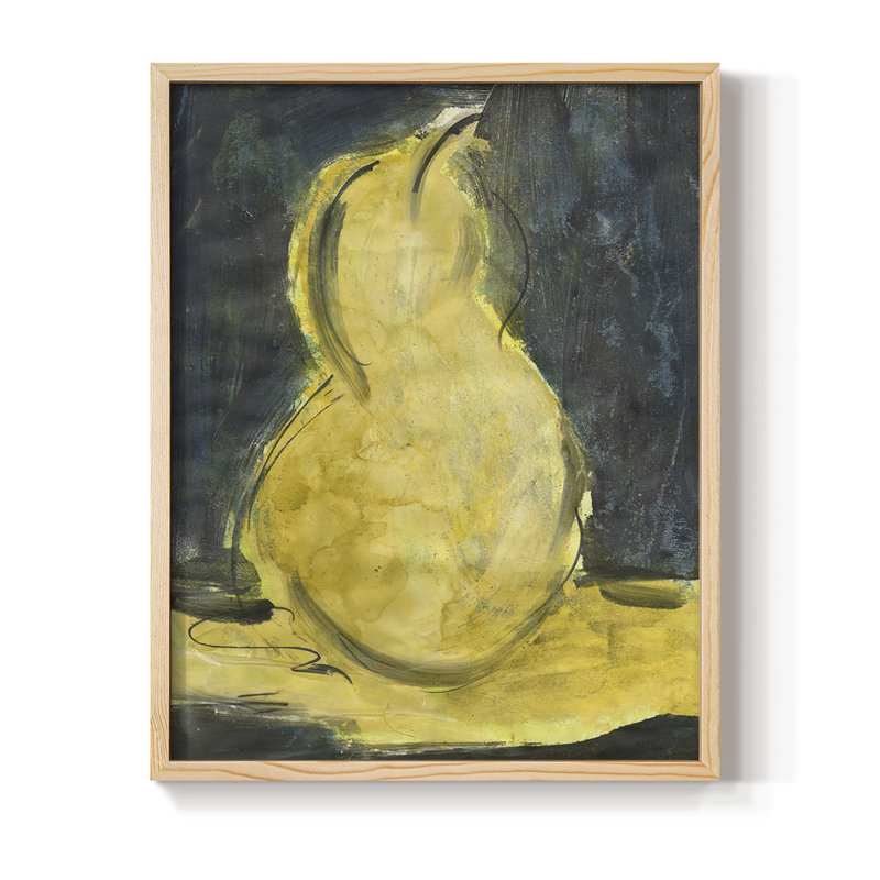 Urban Pear II Framed Print - Solid Wood, Natural, 21" H x 17" W