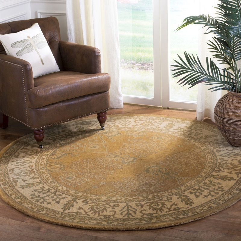 Molter Bergama Hand Tufted Wool Oriental Rug, Round 4'