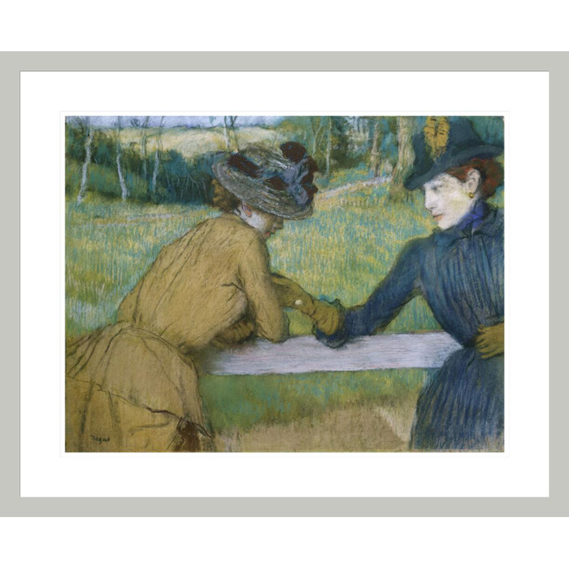 Deux femmes accoudées à une clôture par Edgar Degas, impression giclée sur cadre, H 23,5 po x l 28,69 po