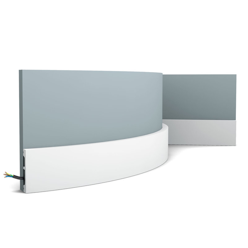 1/2 in D x 2-1/2 in W x 78-3/4 in L Primed White Flexible Polyurethane Baseboard Moulding