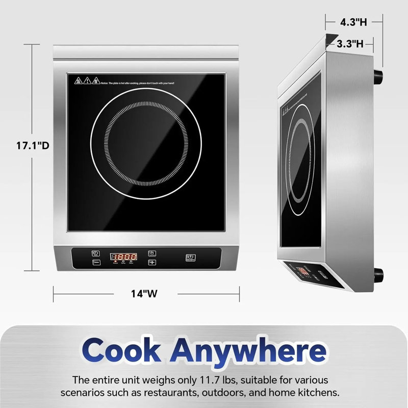 Plaque de cuisson à induction 30 pouces portable à 1 brûleur