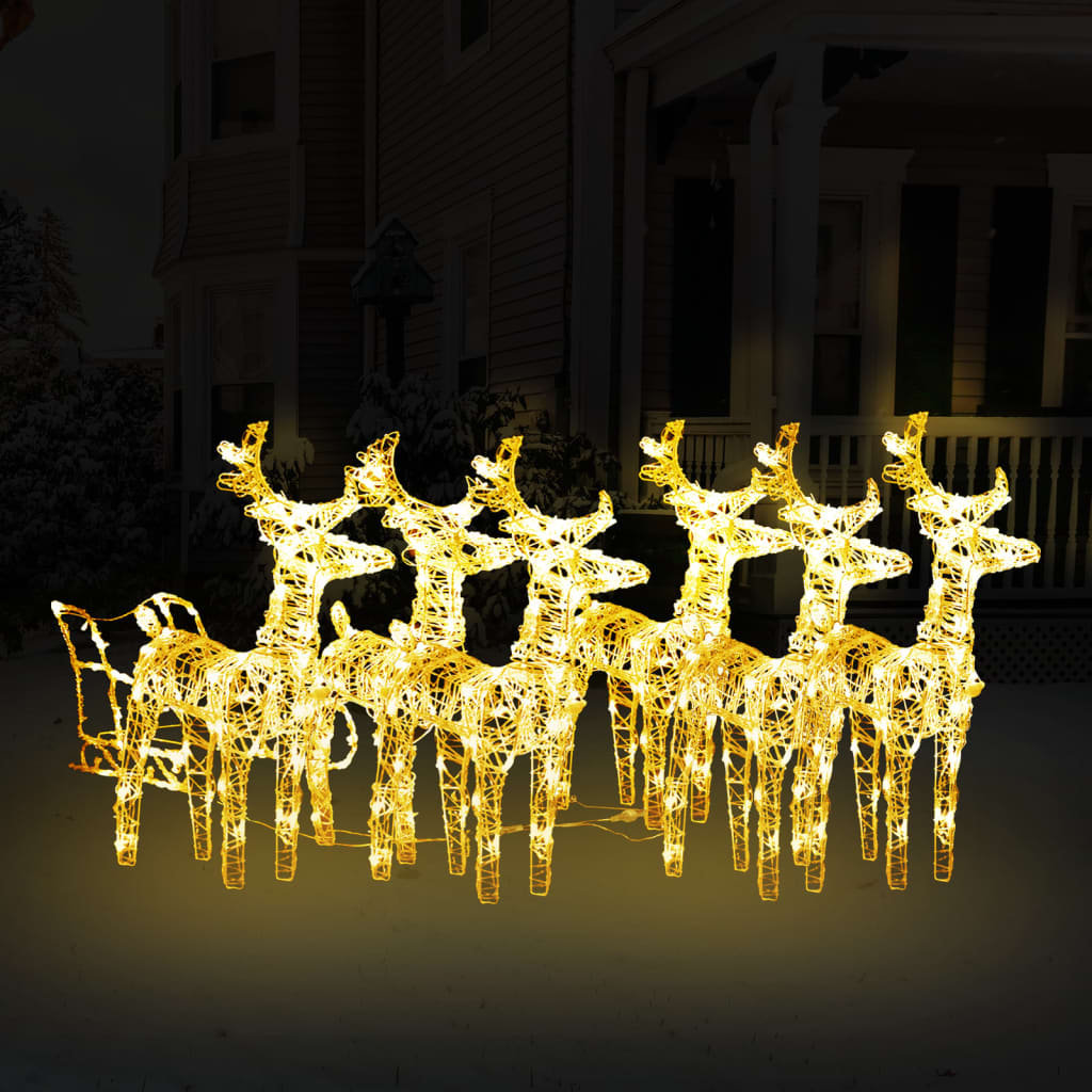 The Holiday Aisle® Lighted Reindeer and Sleigh Christmas Decoration
