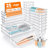  25 Piece Clear Plastic Drawer Organizer Set with Stackable Design 4 Sizes