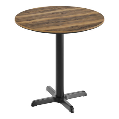 Round Commercial Seamless Surface Tabletop with Table Height Crisscross Base