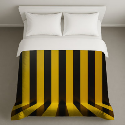 Housses de couette à rayures jaunes et noires