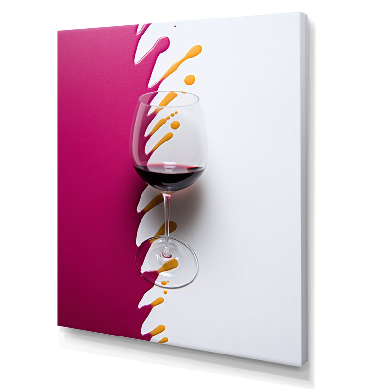«Red Wine Glass», présentation sur toile, H 32 po x l 16 po x P 1 po, Toile tendue