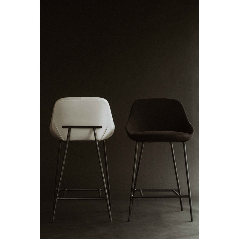 Shelby Wood Counter Stool, Black, Counter Stool (27.2" Seat Height)