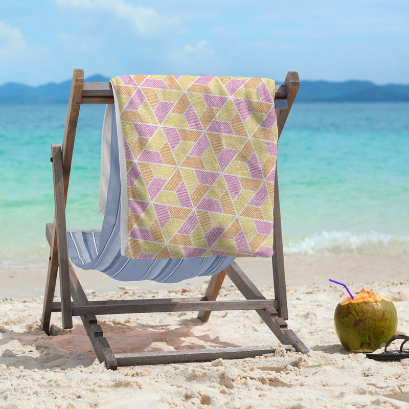 Katelyn Elizabeth Beach Towel, Yellow/Pink/Orange