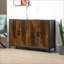 Buffet industriel avec portes et amp; Tablettes réglables, brun rustique | Bois aggloméré + acier