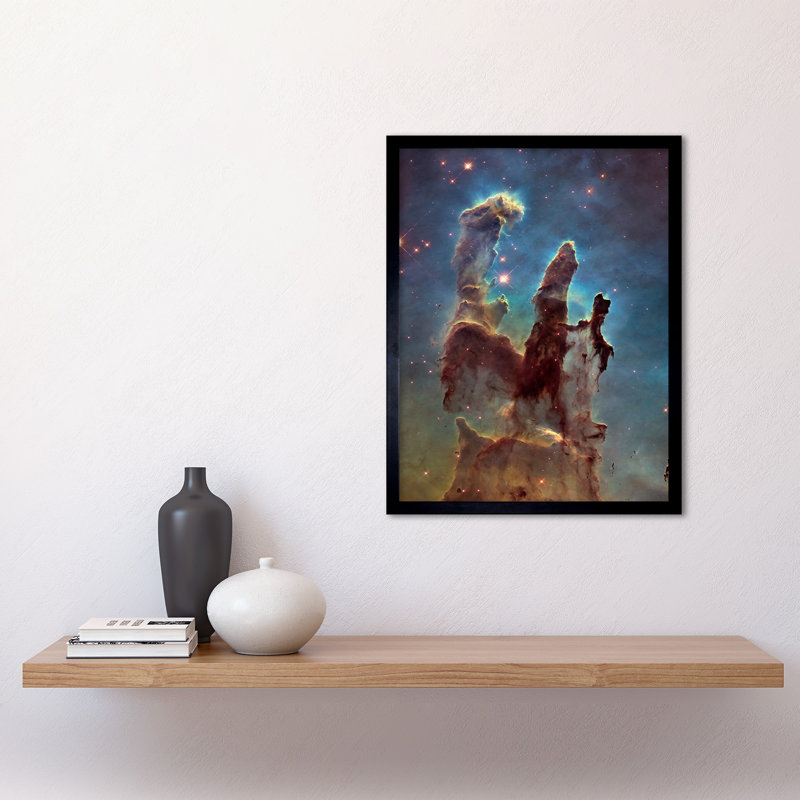 Hubble Telescope WFC3/UVIS M16 Blue Haze Pillars Creation - Single Picture Frame Print