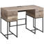 Bureau spacieux pour 4 personnes en chêne rustique et noir - Bureau avec rangements intégrés et résistants - Style chêne/noir