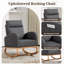 Chaise berçante confortable 27,7 ", chaise berçante, chaise berçante d'appoint pour chambre de bébé, gris foncé