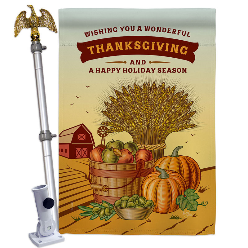 Double Sided 40'' H x 28'' W Polyester Thanksgiving Flag Set