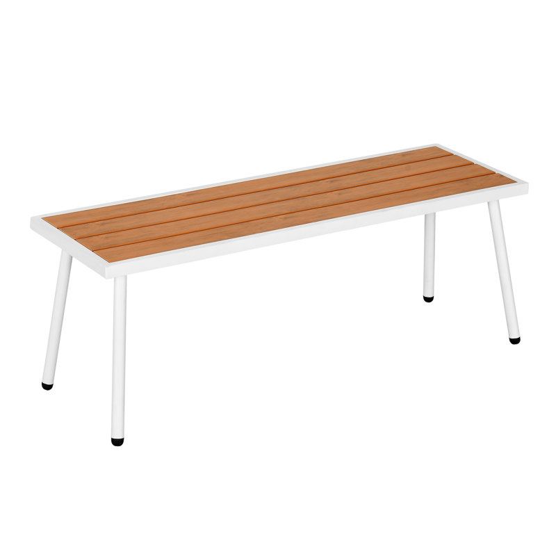 Banc d'extérieur en faux bois Ebern Designs
