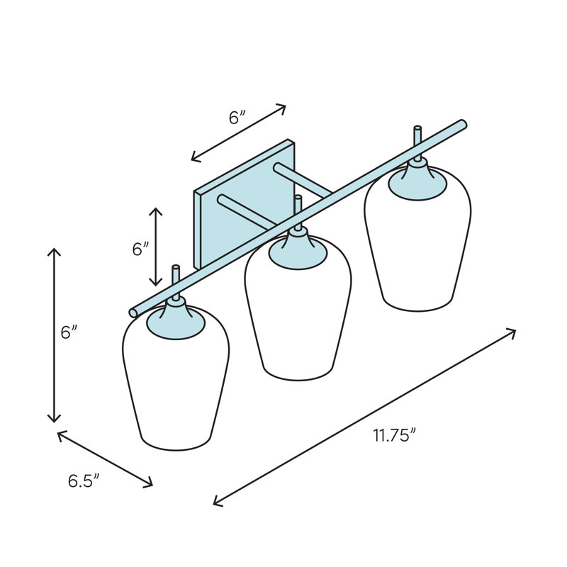Éclairage pour meuble-lavabo 3 lumières del Gaddis